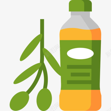 橄榄油健康6扁平图标图标