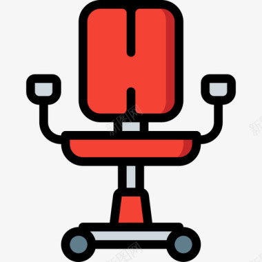 办公椅家具62线性颜色图标图标