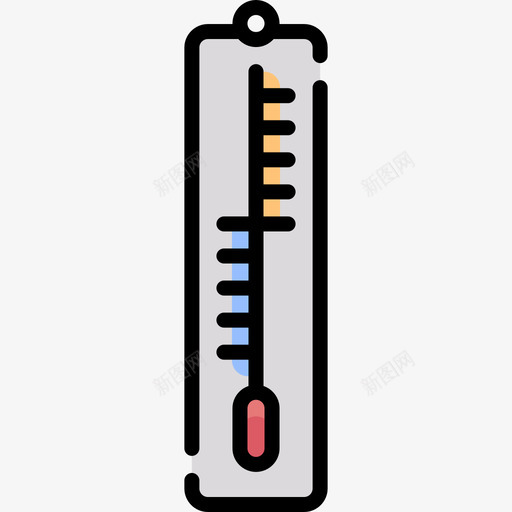温度计冬季小镇6线性颜色图标svg_新图网 https://ixintu.com 冬季小镇6 温度计 线性颜色