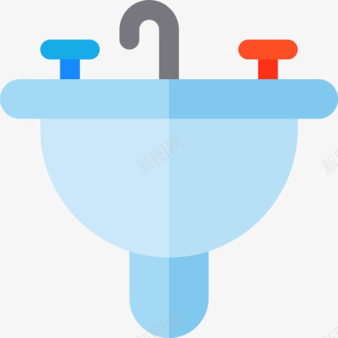 水槽水管工工具和元件6扁平图标图标
