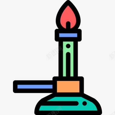 燃烧器化学20线性颜色图标图标