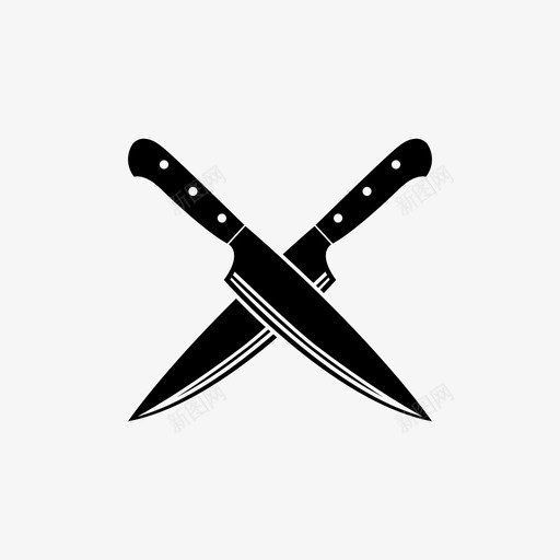 十字刀厨师厨房图标svg_新图网 https://ixintu.com 十字刀 厨师 厨房 金属 钢