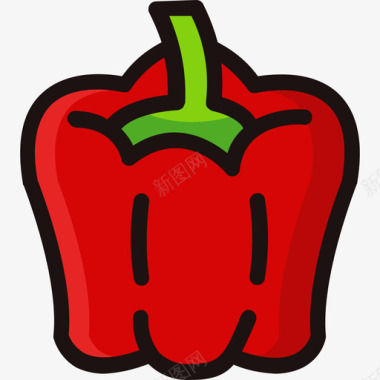 甜椒蔬菜2线颜色图标图标