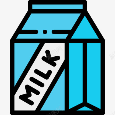 牛奶健康生活9线性颜色图标图标