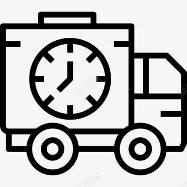 运输卡车装运和交付18直线图标图标