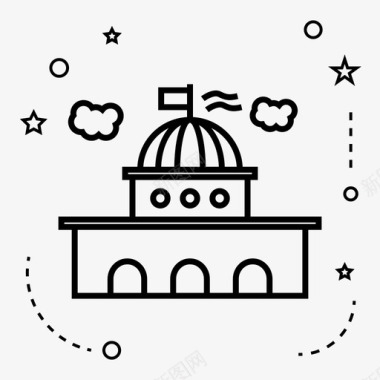 国会大厦议会图标图标