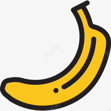 香蕉超级市场9线性颜色图标图标