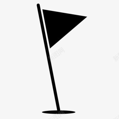 旗帜高尔夫标志图标图标