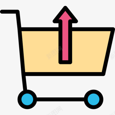 购物车电子商务41线性颜色图标图标