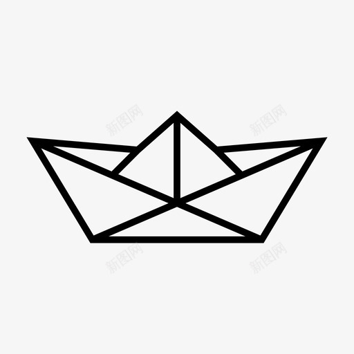 纸船水淹折纸图标svg_新图网 https://ixintu.com 折纸 水淹 纸船