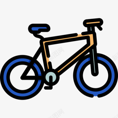 自行车自行车3线颜色图标图标