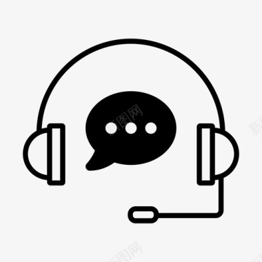 聊天支持客户服务耳机图标图标