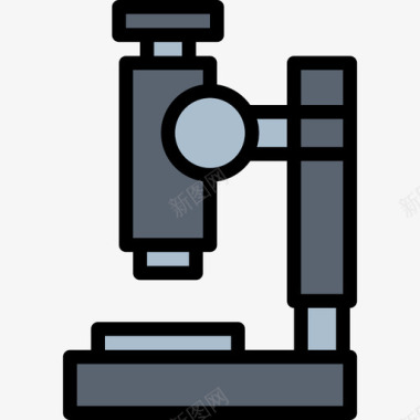显微镜教育100线颜色图标图标