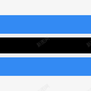 博茨瓦纳长方形国家简单旗帜图标图标