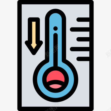 温度计医疗器械9线性颜色图标图标
