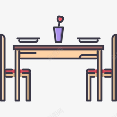 桌子家具51彩色图标图标