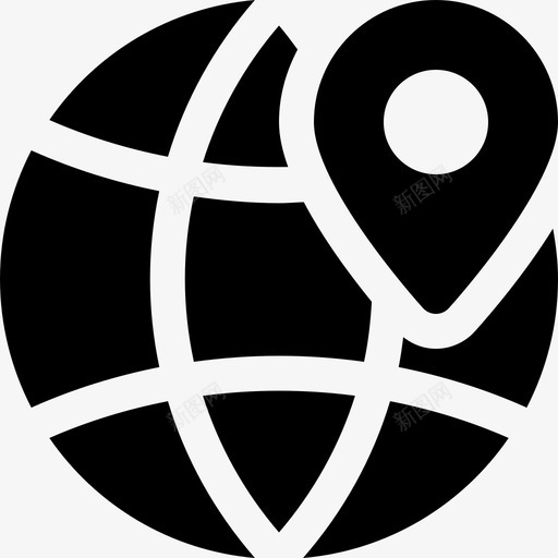 世界地图位置3已填充图标svg_新图网 https://ixintu.com 世界 地图位置3 已填充