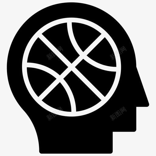 心灵运动篮球游戏大脑活动图标svg_新图网 https://ixintu.com 大脑活动 大脑训练 心灵运动 思维游戏 篮球字形矢量图标 篮球游戏
