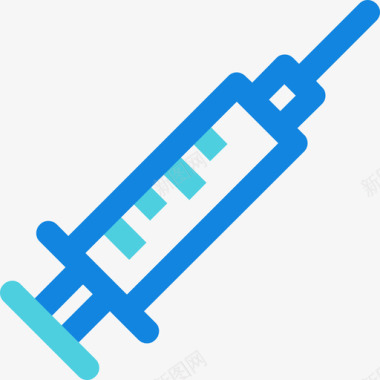 注射安全8线性蓝色图标图标