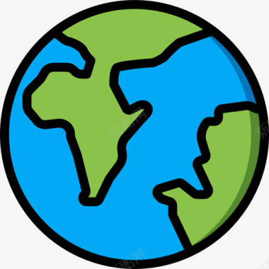 地球仪地理5线性颜色图标图标