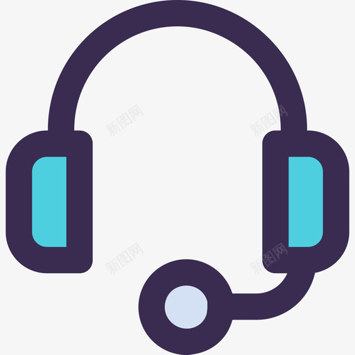 耳机商务170线性蓝色图标svg_新图网 https://ixintu.com 商务170 线性蓝色 耳机