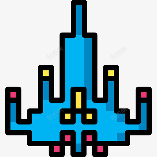 太空入侵者电子游戏9线性颜色图标svg_新图网 https://ixintu.com 太空入侵者 电子游戏9 线性颜色