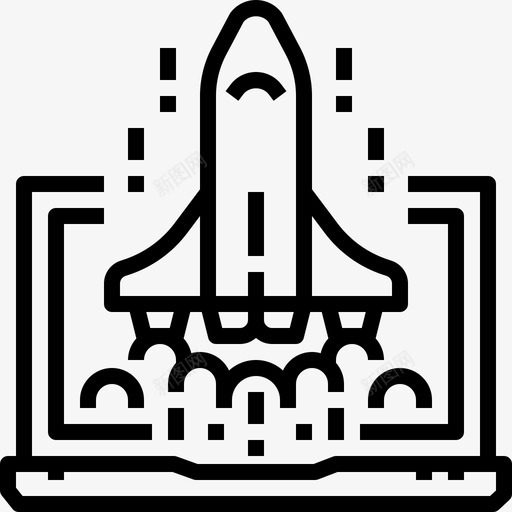 火箭商务笔记本电脑图标svg_新图网 https://ixintu.com 创业 发射 商务 宇宙飞船 火箭 笔记本电脑