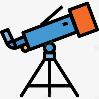 望远镜教育98线性颜色图标图标