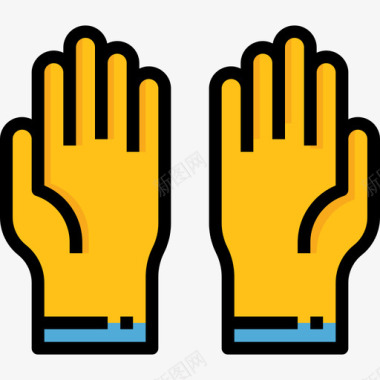清洁手套20线性颜色图标图标