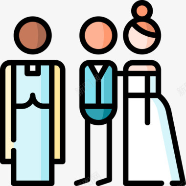婚礼婚礼59线性颜色图标图标