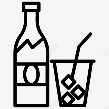 酒精饮料酒吧瓶子图标图标