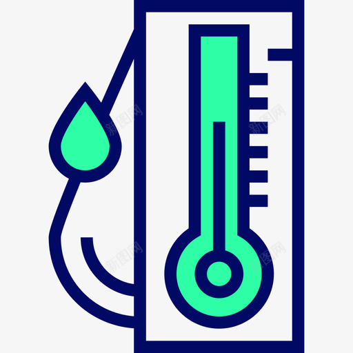 温度计天气99绿影图标svg_新图网 https://ixintu.com 天气99 温度计 绿影