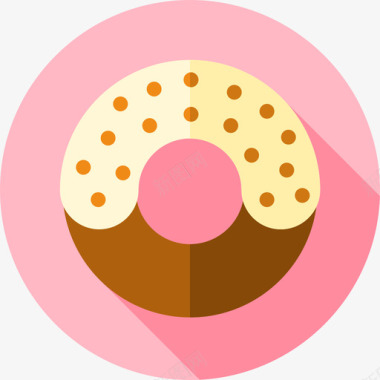 甜甜圈甜点和糖果2个扁平图标图标
