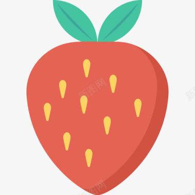 草莓水果和蔬菜8扁平图标图标