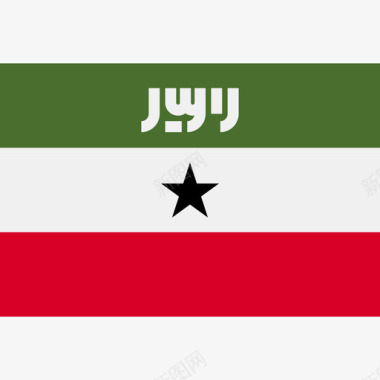 索马里兰长方形国家简单旗帜图标图标