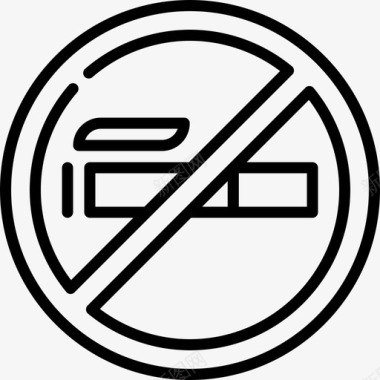 禁止吸烟符号22直线图标图标