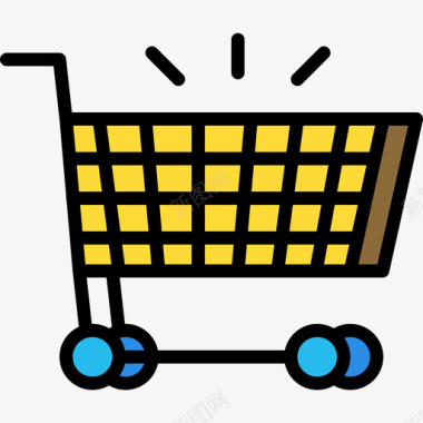 购物车电子商务41线性颜色图标图标