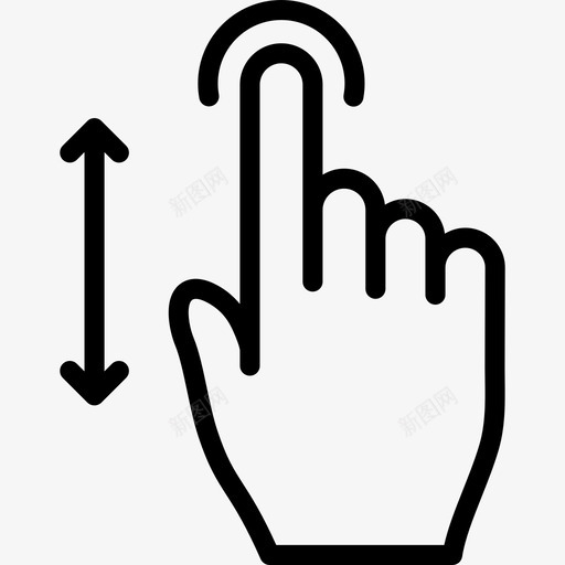 一个手指垂直拖动触摸触摸手势轮廓v2图标svg_新图网 https://ixintu.com 一个手指垂直拖动 触摸 触摸手势轮廓v2