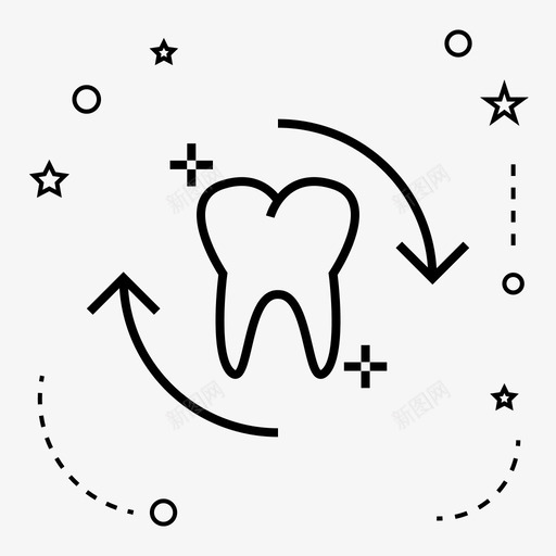 牙齿刷新修复图标svg_新图网 https://ixintu.com 修复 刷新 牙齿