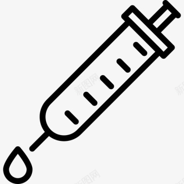 注射器科学35线性图标图标