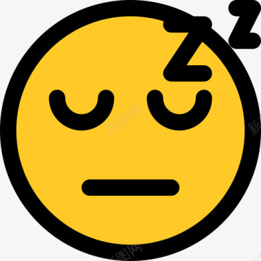 睡眠表情符号26线性颜色图标图标