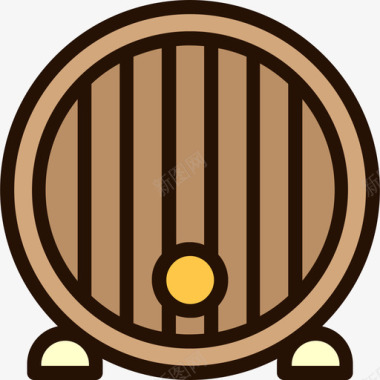 桶装啤酒4线性颜色图标图标