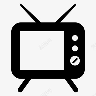 电视娱乐复古图标图标