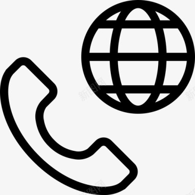 国际长途电话通讯图标图标