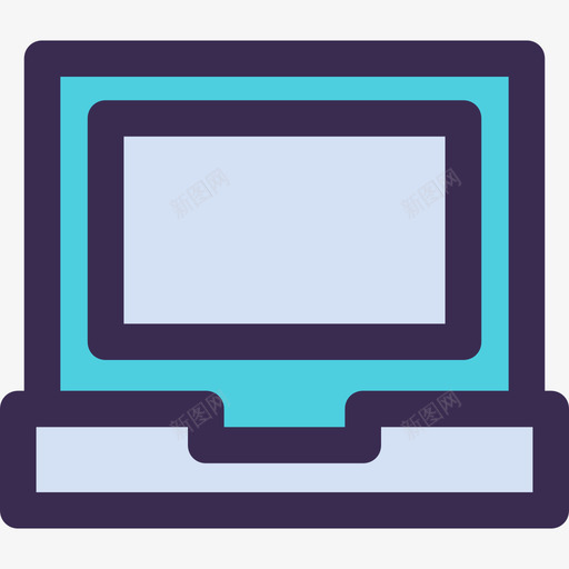 笔记本电脑教育84线性颜色蓝色图标svg_新图网 https://ixintu.com 教育84 笔记本电脑 线性颜色蓝色