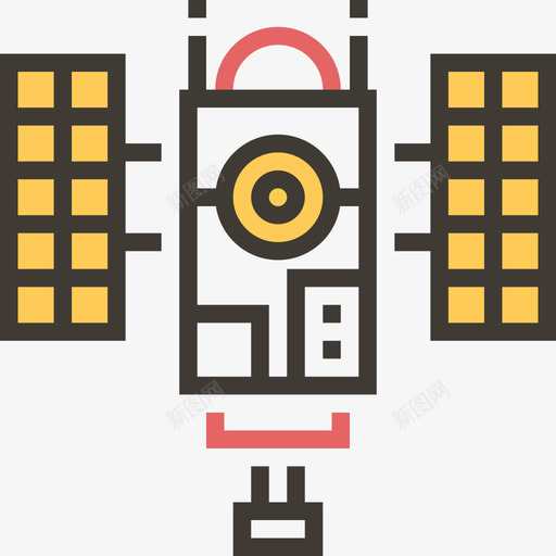 卫星太空探索2号黄影图标svg_新图网 https://ixintu.com 卫星 太空探索2号 黄影