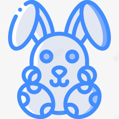 兔子春天24号蓝色图标图标