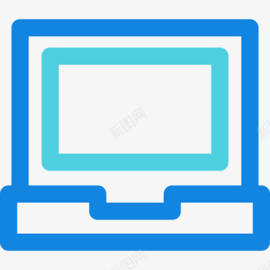 笔记本电脑教育83线性蓝色图标图标