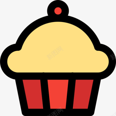 纸杯蛋糕食品72线性颜色图标图标