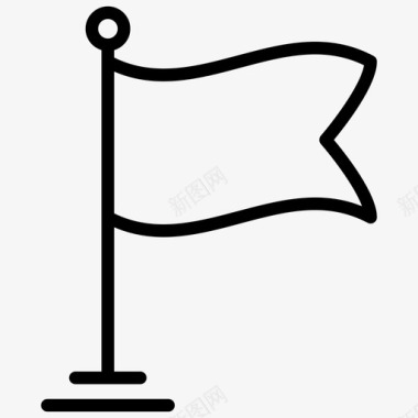 旗帜旗杆飘扬的旗帜图标图标